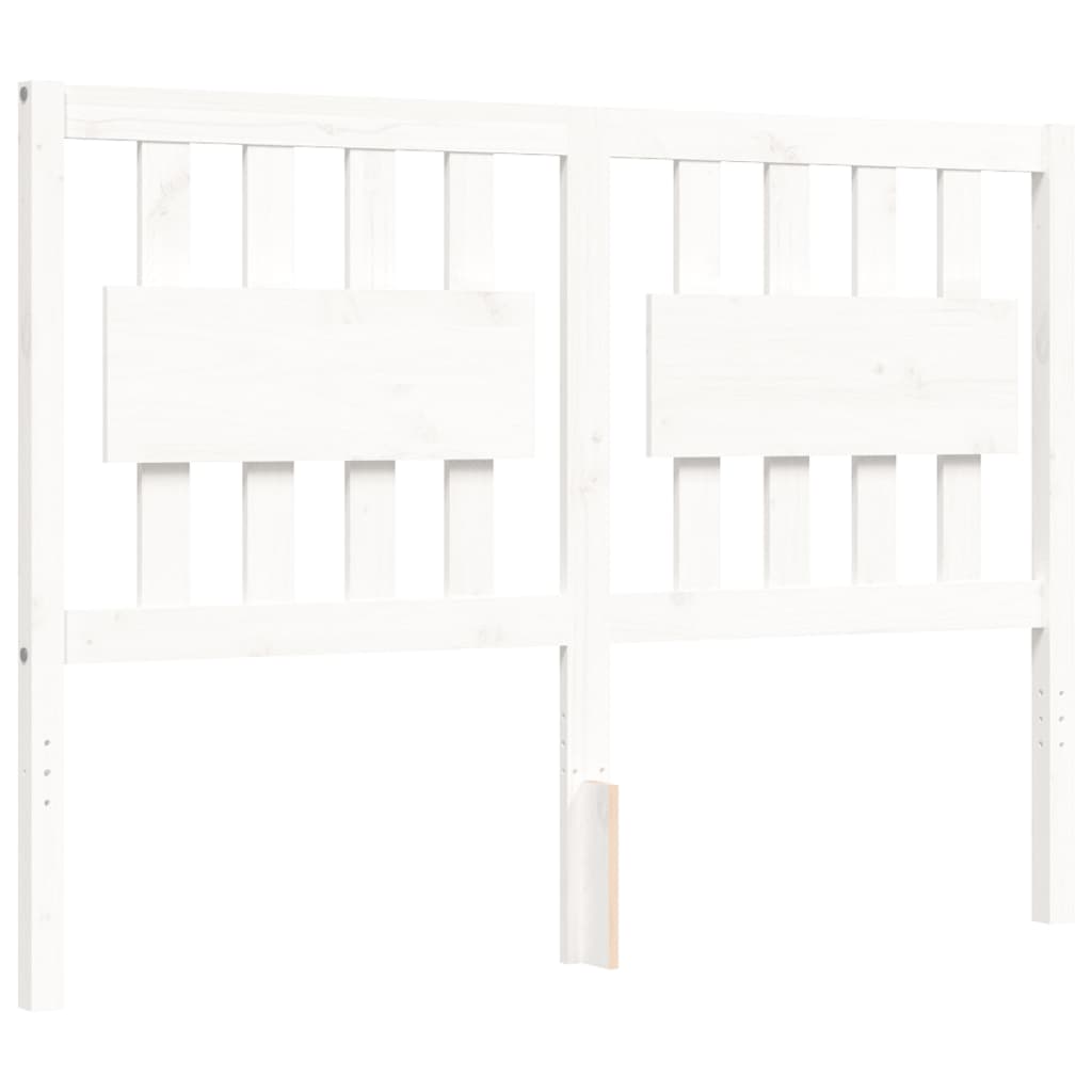 Giroletto con Testiera Bianco Small Double Legno Massello - homemem39