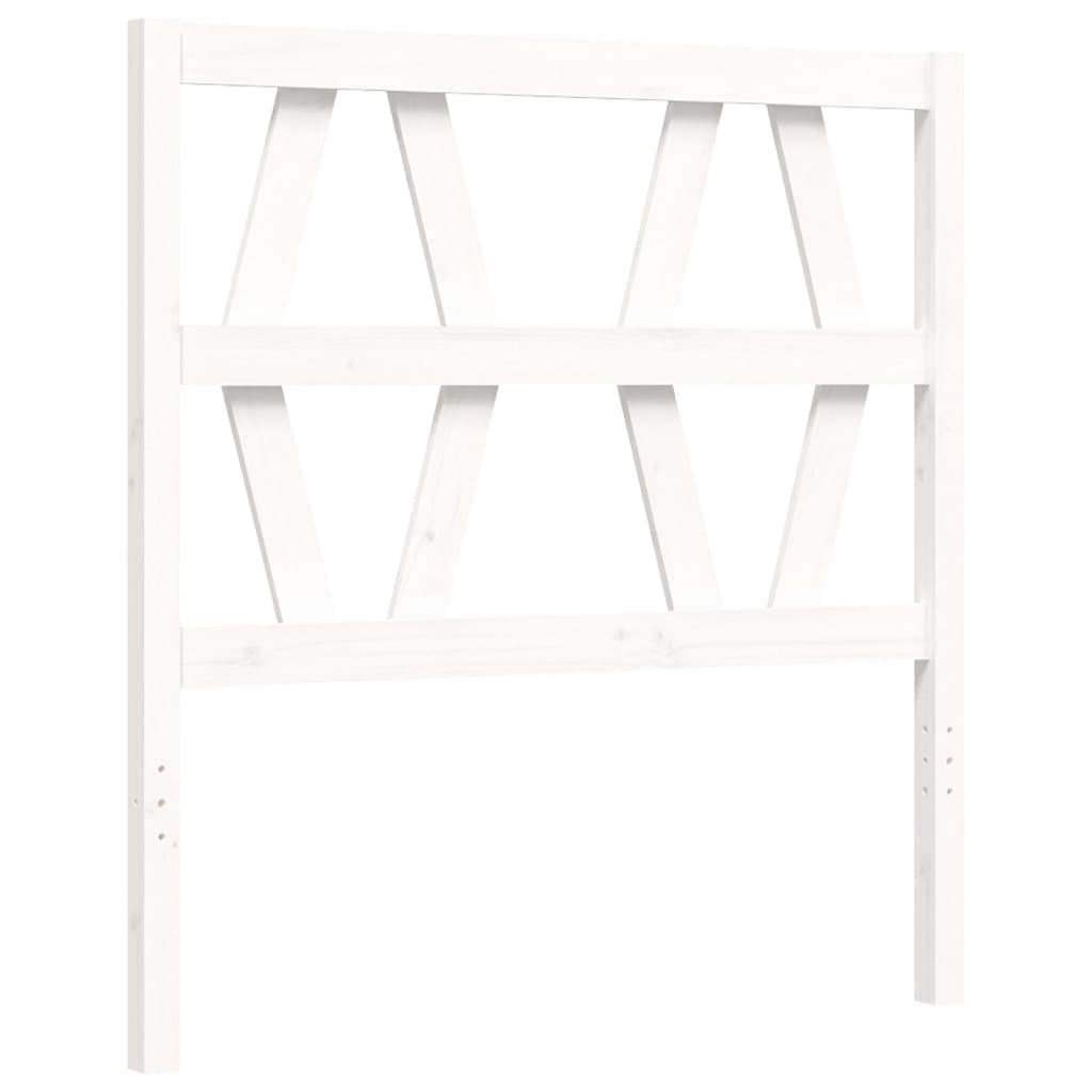 Giroletto con Testiera Bianco Single in Legno Massello - homemem39