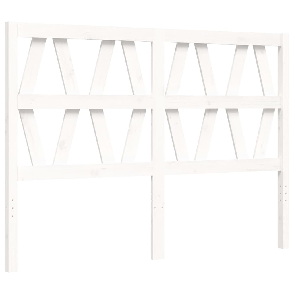 Giroletto con Testiera Bianco 140x190 cm in Legno Massello - homemem39