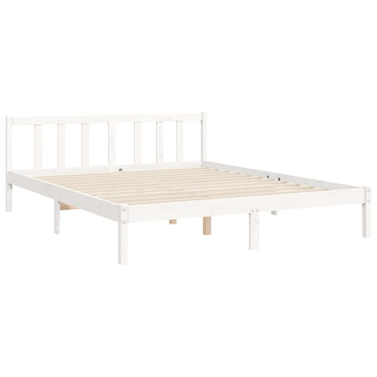 Giroletto con Testiera Bianco King Size in Legno Massello - homemem39