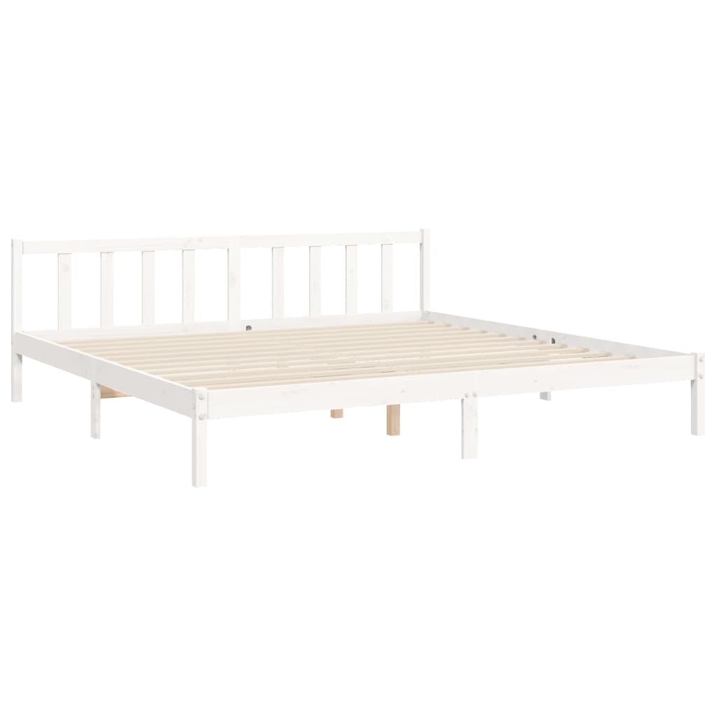 Giroletto Testiera Bianco 6FT Super King Size in Legno Massello - homemem39