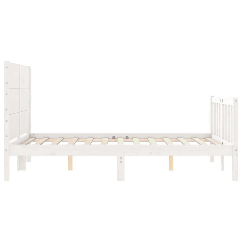 Giroletto con Testiera Bianco Small Double Legno Massello - homemem39