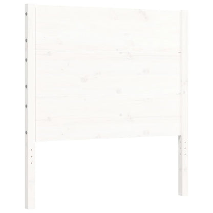 Giroletto con Testiera Bianco 100x200 cm in Legno Massello - homemem39