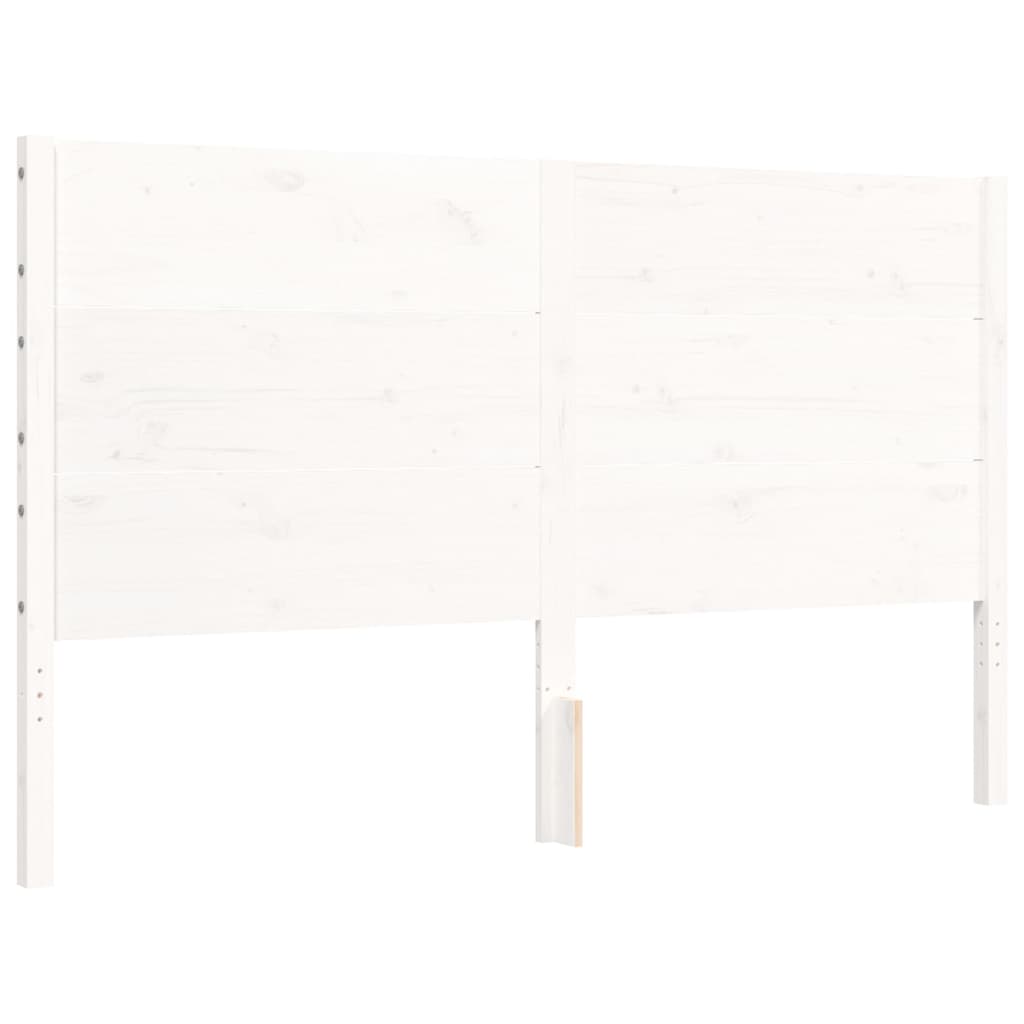 Giroletto con Testiera Bianco 160x200 cm Legno Massello - homemem39