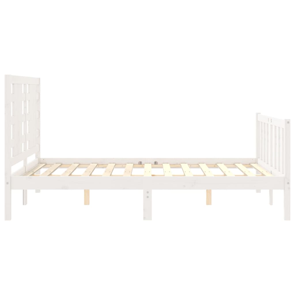 Giroletto con Testiera Bianco Small Double Legno Massello - homemem39