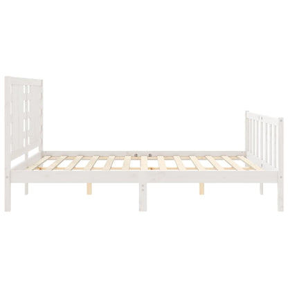 Giroletto con Testiera Bianco King Size in Legno Massello - homemem39