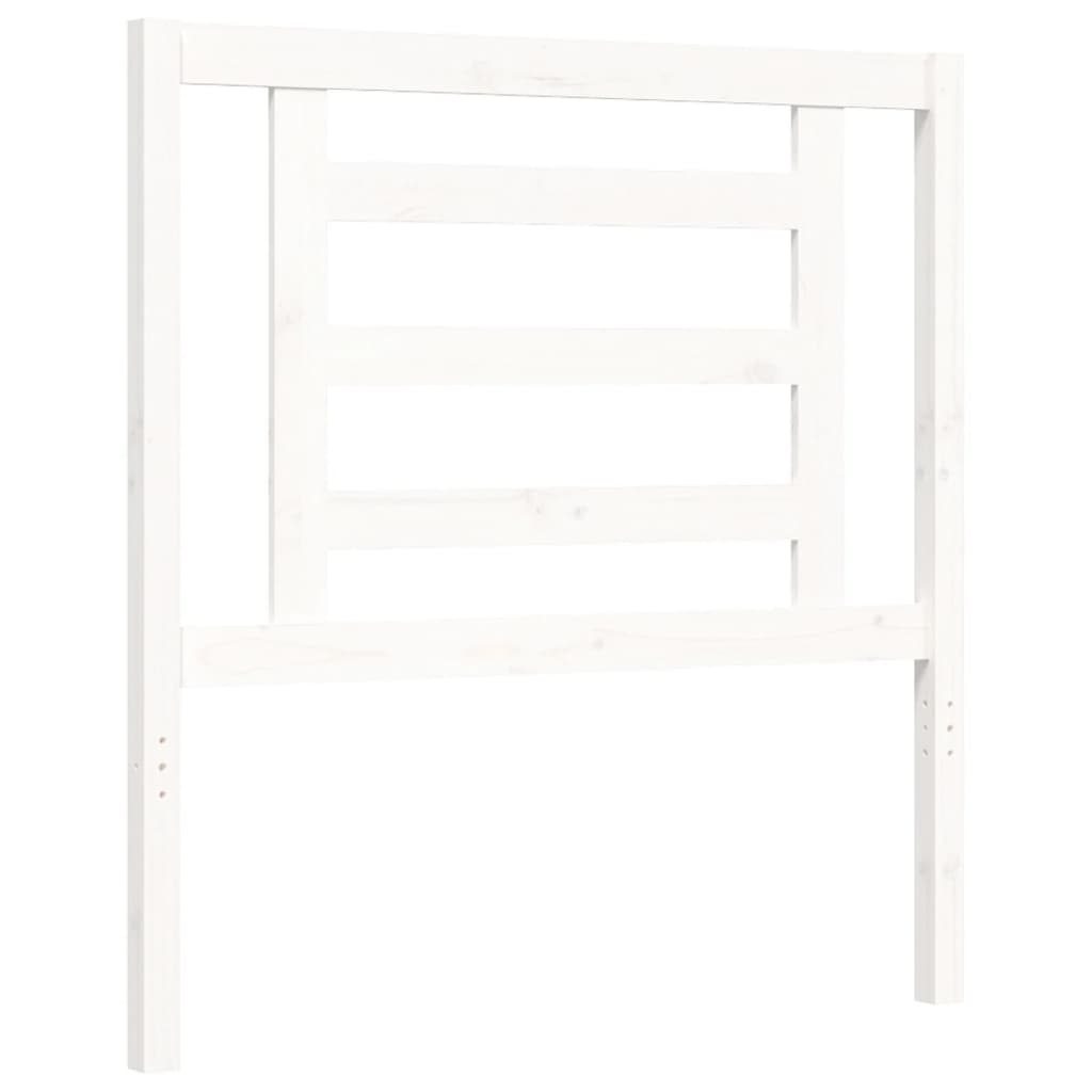 Giroletto con Testiera Bianco Single in Legno Massello - homemem39