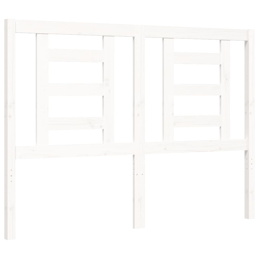 Giroletto con Testiera Bianco 140x190 cm in Legno Massello - homemem39