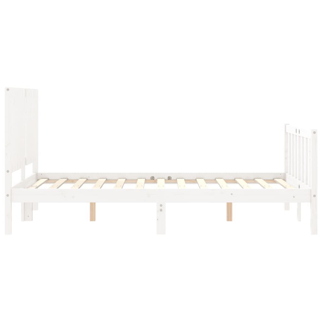 Giroletto con Testiera Bianco Small Double Legno Massello - homemem39