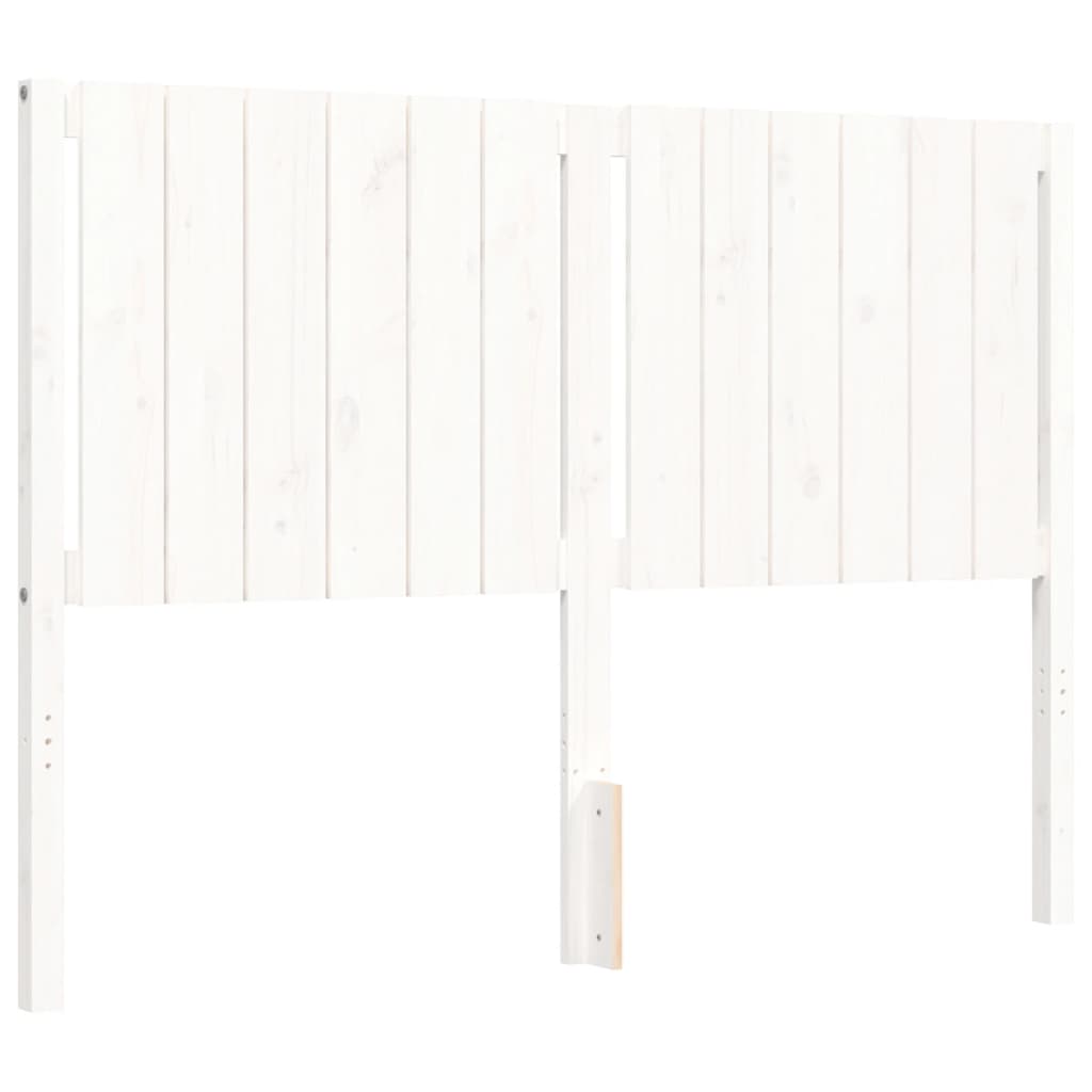 Giroletto con Testiera Bianco 140x190 cm in Legno Massello - homemem39