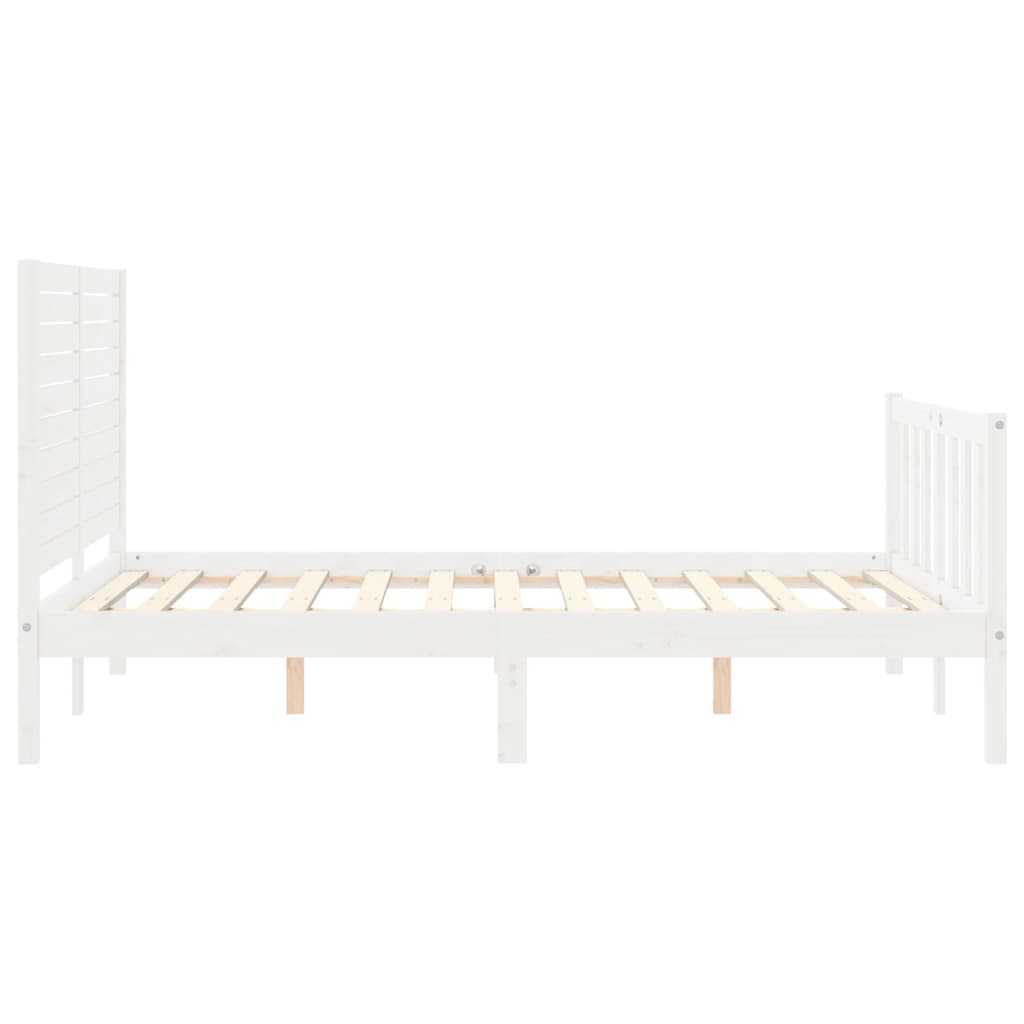 Giroletto con Testiera Bianco Double in Legno Massello - homemem39