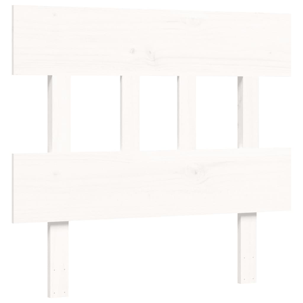 Giroletto con Testiera Bianco Single in Legno Massello - homemem39