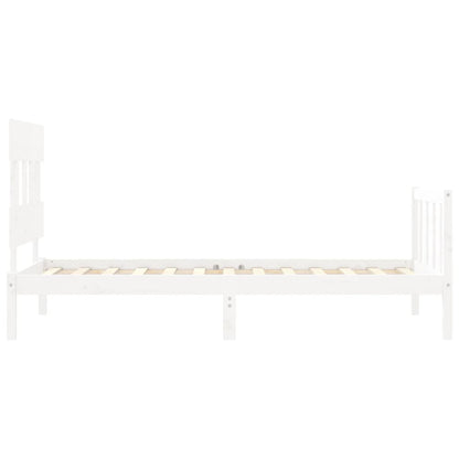 Giroletto con Testiera Bianco 90x200 cm in Legno Massello - homemem39