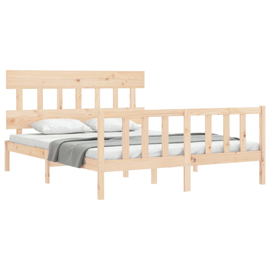 Giroletto con Testiera 5FT King Size in Legno Massello - homemem39