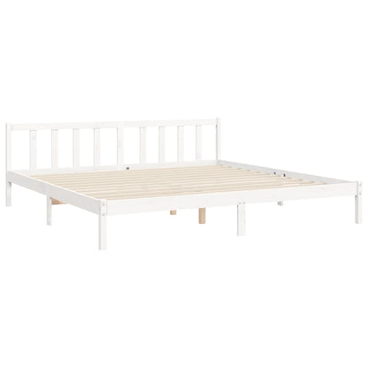 Giroletto con Testiera Bianco 6FT Super King in Legno Massello - homemem39