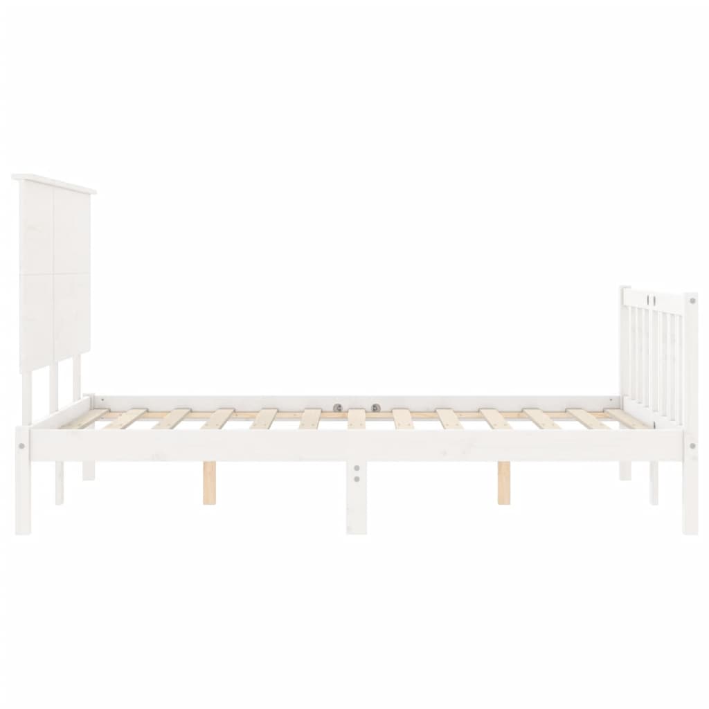 Giroletto con Testiera Bianco Small Double Legno Massello - homemem39