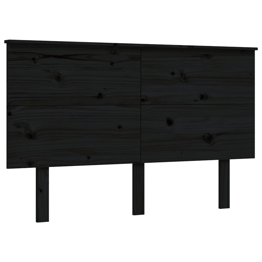 Giroletto con Testiera Nero 140x190 cm in Legno Massello - homemem39