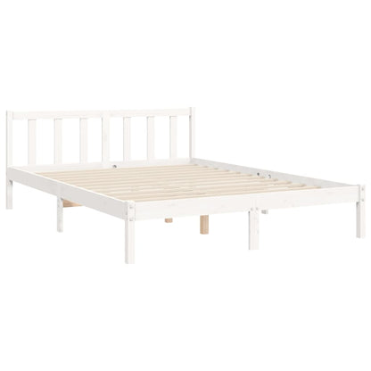 Giroletto con Testiera Bianco King Size in Legno Massello - homemem39