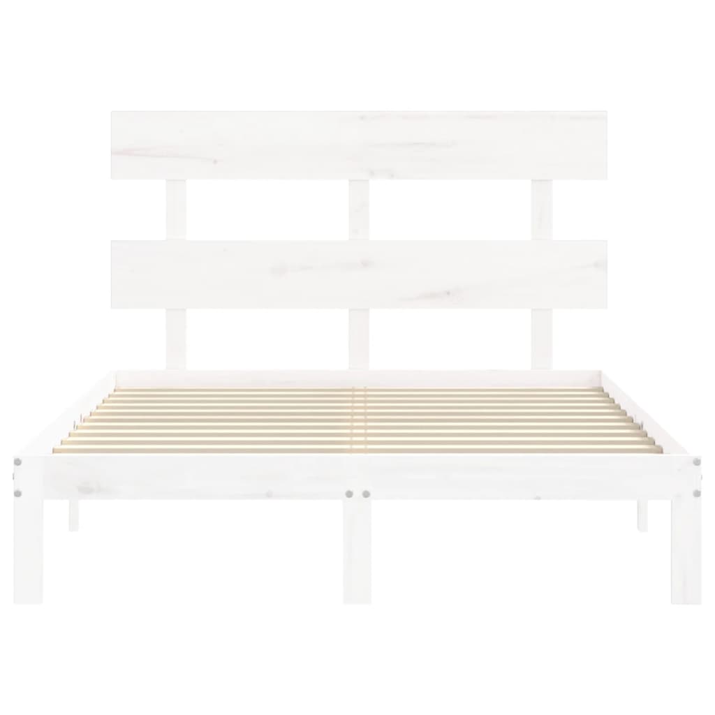 Giroletto con Testiera Bianco Small Double Legno Massello - homemem39