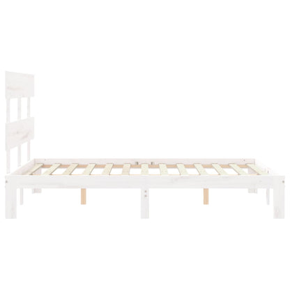 Giroletto con Testiera Bianco Small Double Legno Massello - homemem39