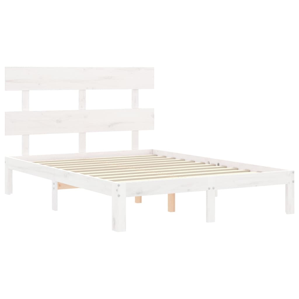 Giroletto con Testiera Bianco Double in Legno Massello - homemem39