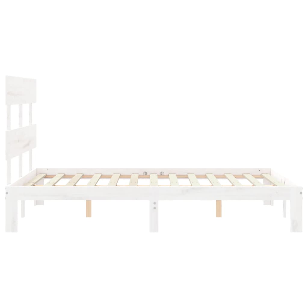 Giroletto con Testiera Bianco Double in Legno Massello - homemem39