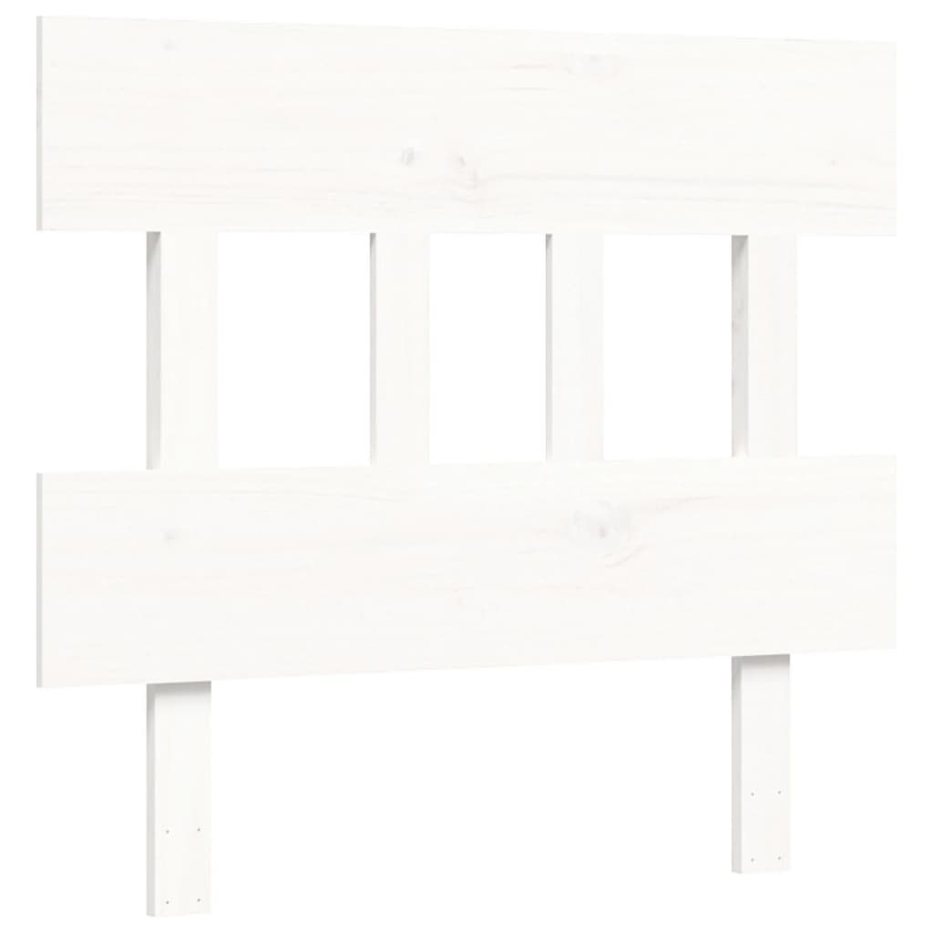 Giroletto con Testiera Bianco Single in Legno Massello - homemem39