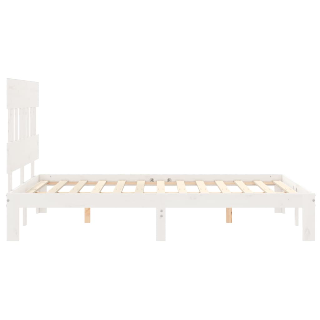 Giroletto con Testiera Bianco Small Double Legno Massello - homemem39