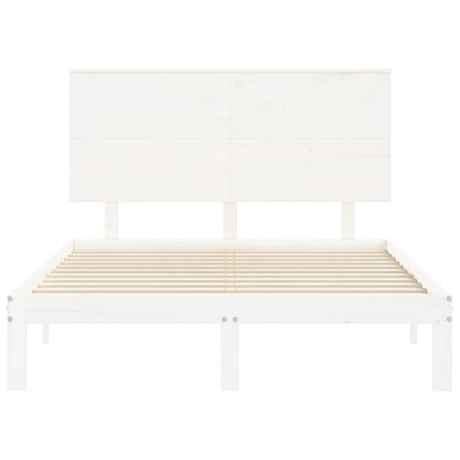 Giroletto con Testiera Bianco Small Double Legno Massello - homemem39