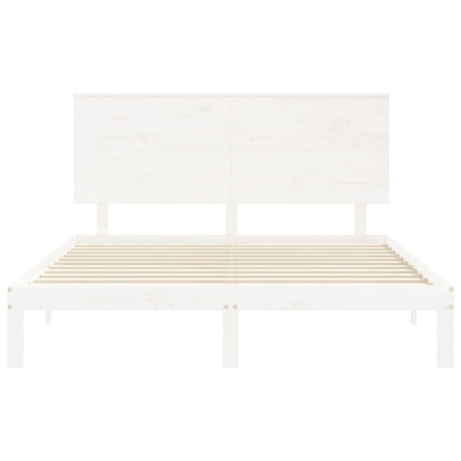 Giroletto con Testiera Bianco King Size in Legno Massello - homemem39