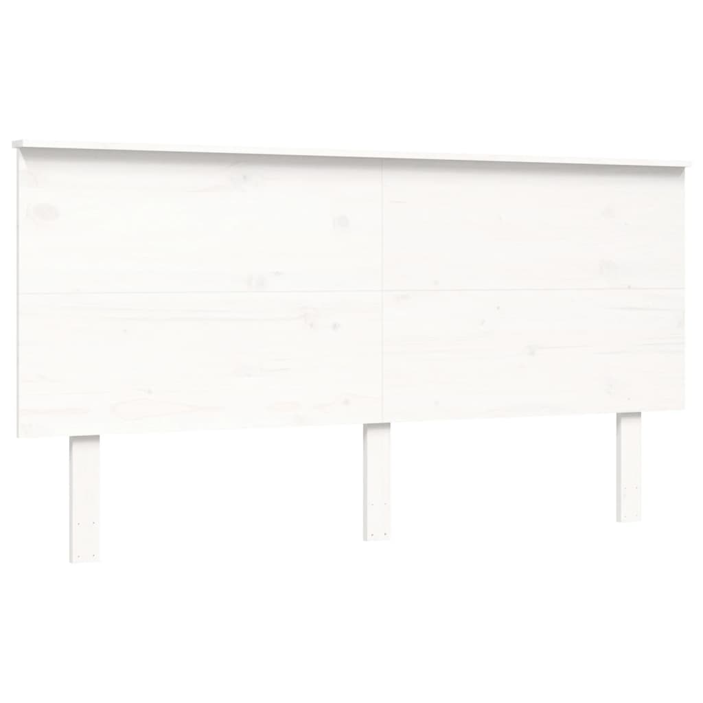 Giroletto con Testiera Bianco King Size in Legno Massello - homemem39