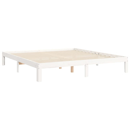 Giroletto con Testiera Bianco 6FT Super King in Legno Massello - homemem39