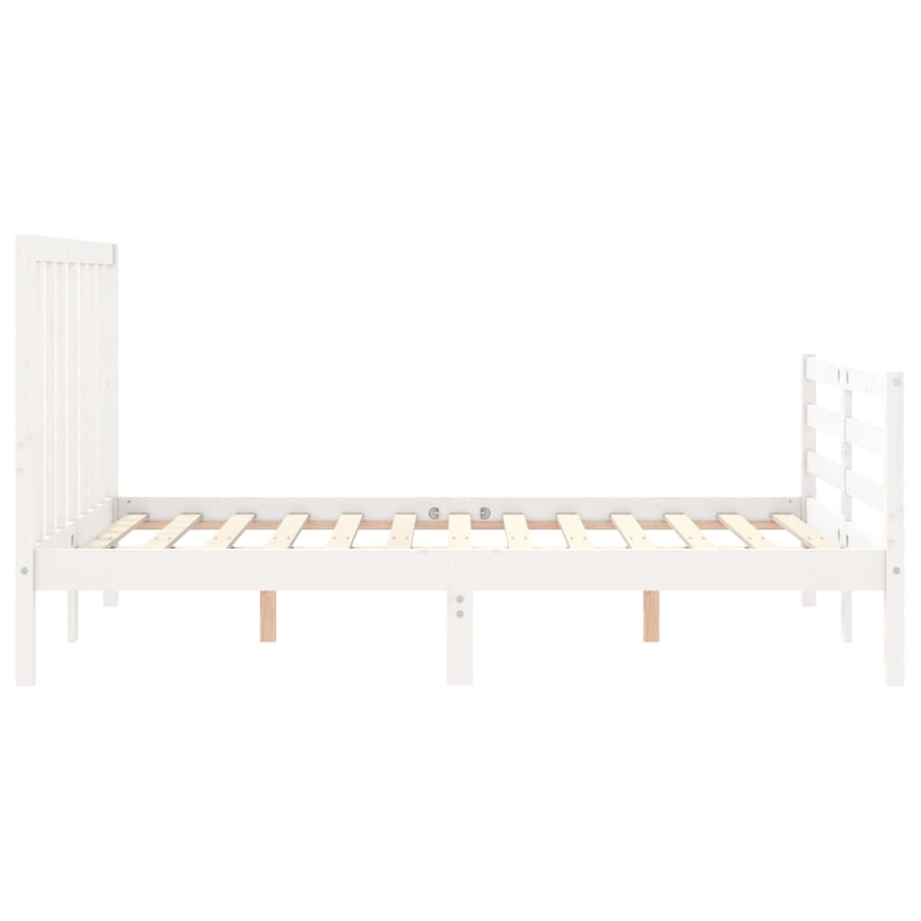 Giroletto con Testiera Bianco Small Double Legno Massello - homemem39