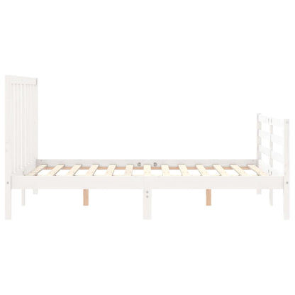 Giroletto con Testiera Bianco Small Double Legno Massello - homemem39