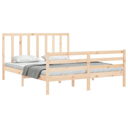 Giroletto con Testiera 5FT King Size in Legno Massello - homemem39