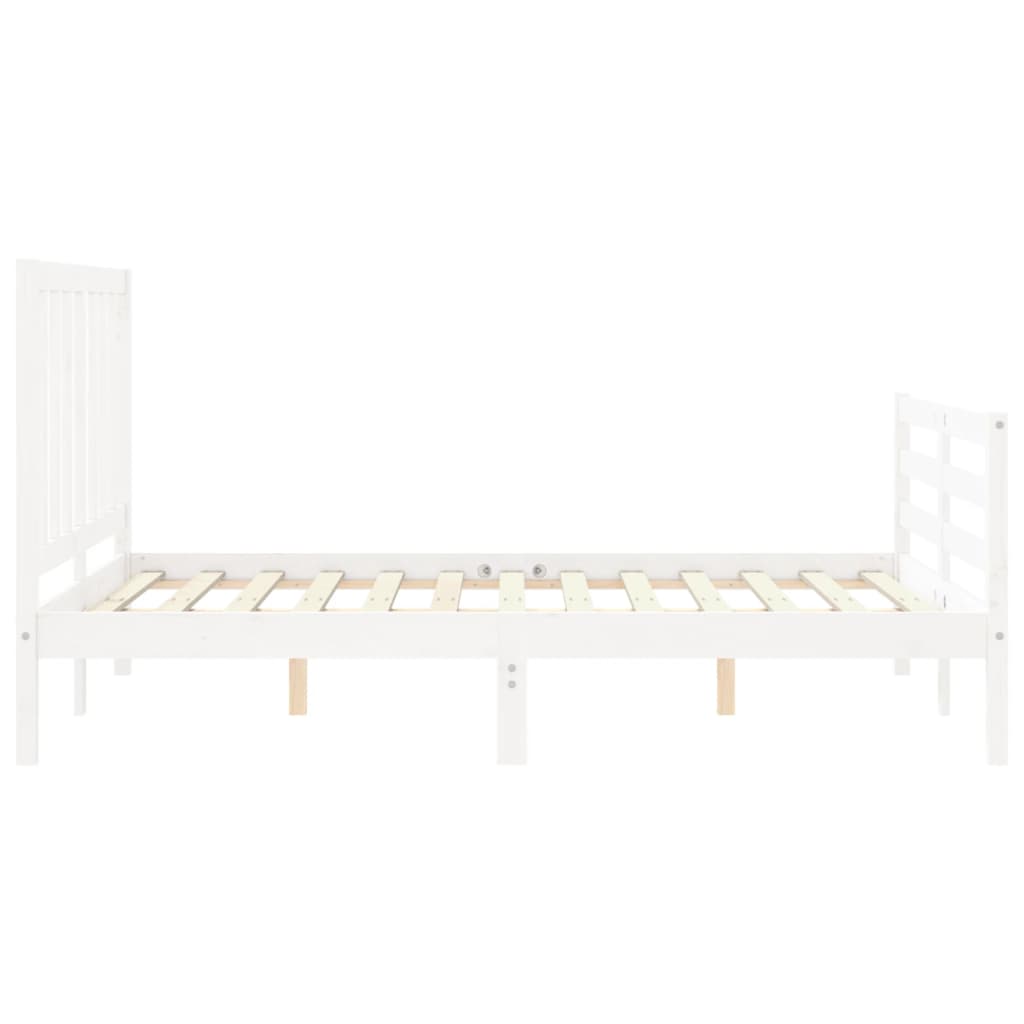 Giroletto con Testiera Bianco Small Double Legno Massello - homemem39