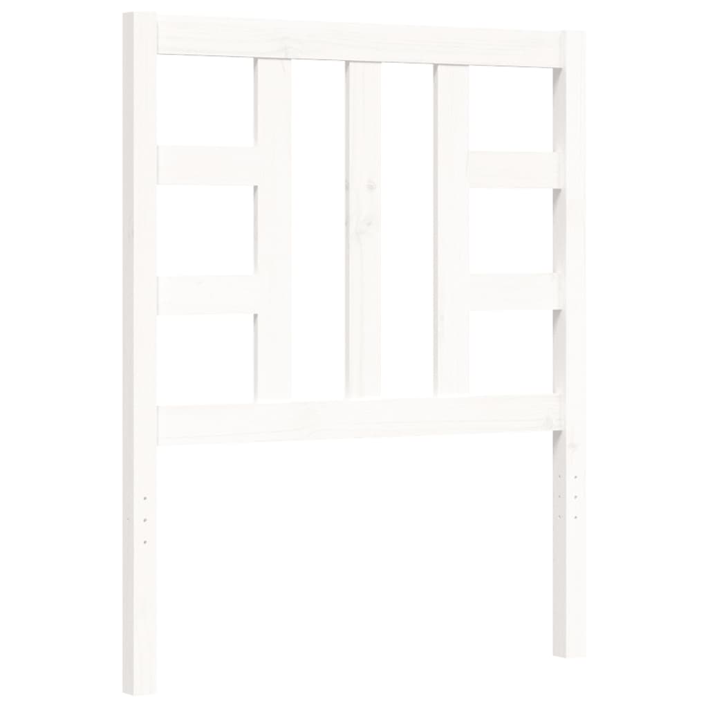 Giroletto con Testiera Bianco Small Single Legno Massello - homemem39