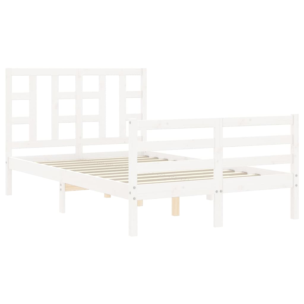 Giroletto con Testiera Bianco Small Double Legno Massello - homemem39