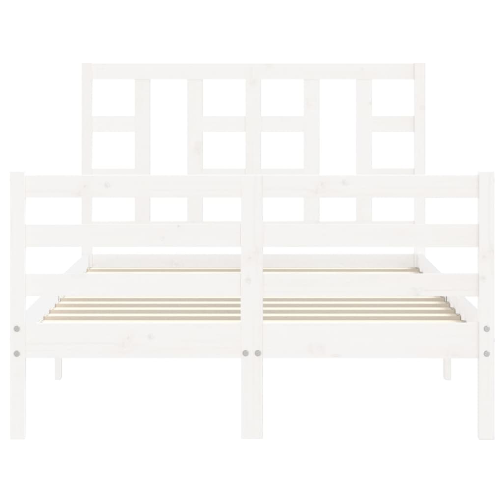 Giroletto con Testiera Bianco Small Double Legno Massello - homemem39