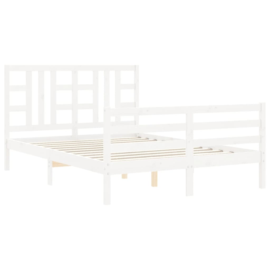 Giroletto con Testiera Bianco Double in Legno Massello - homemem39