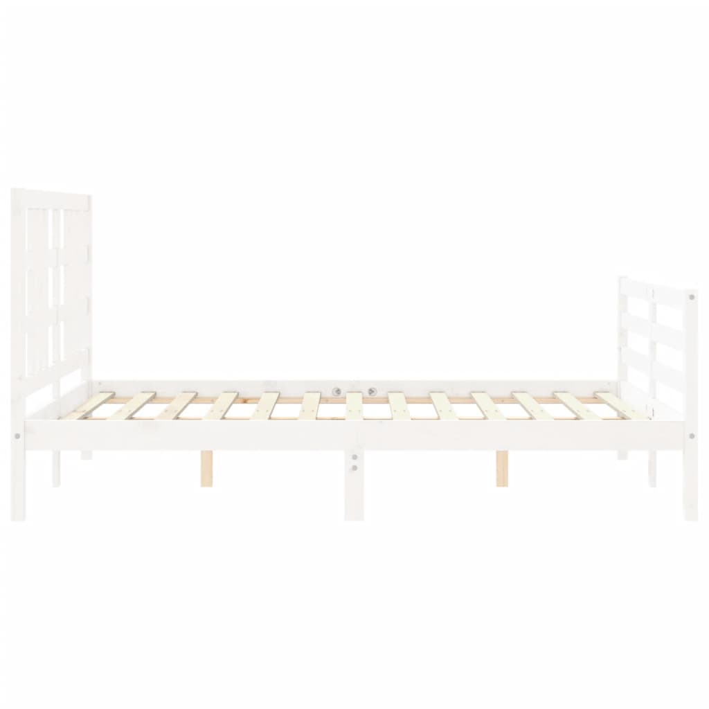 Giroletto con Testiera Bianco Double in Legno Massello - homemem39