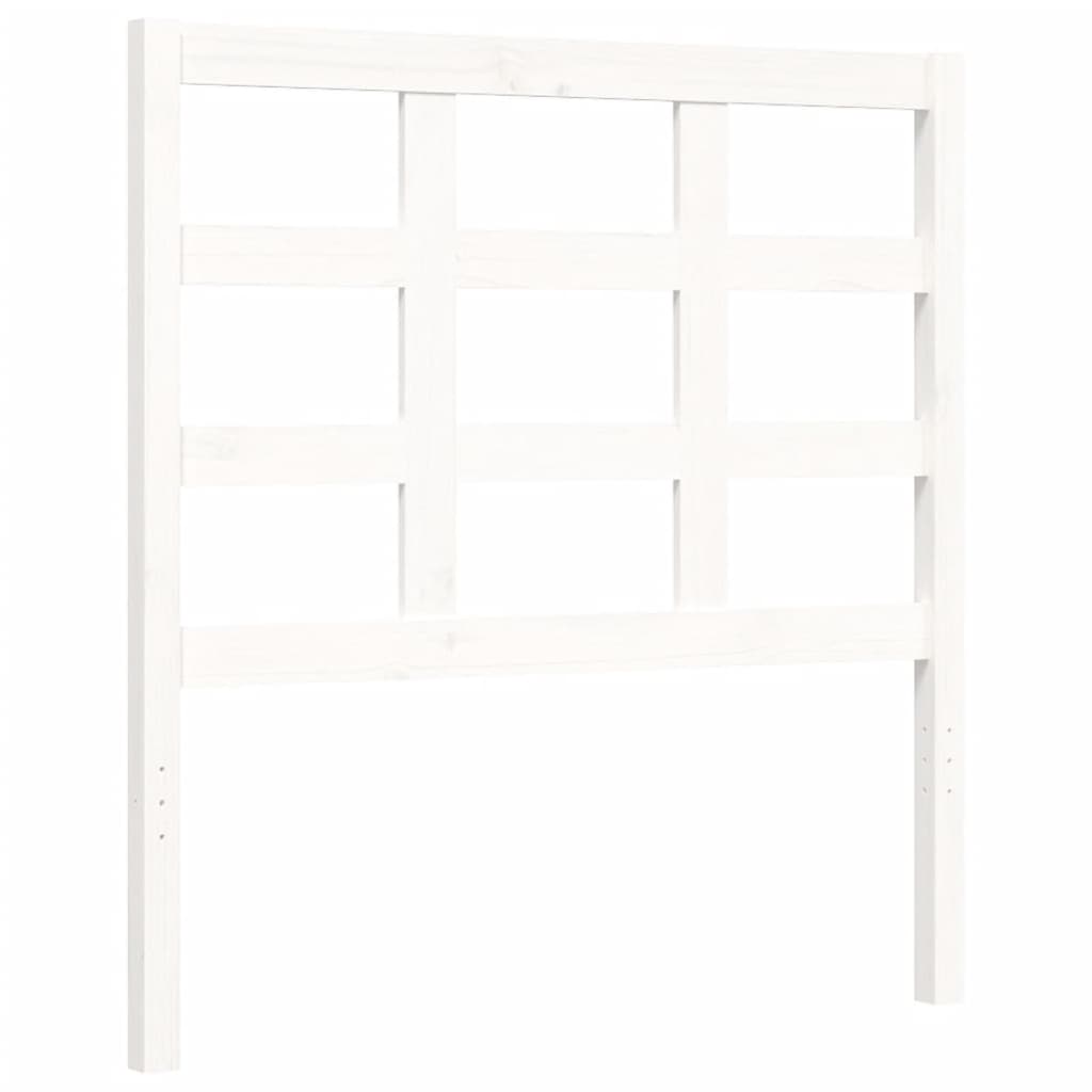 Giroletto con Testiera Bianco Small Single Legno Massello - homemem39