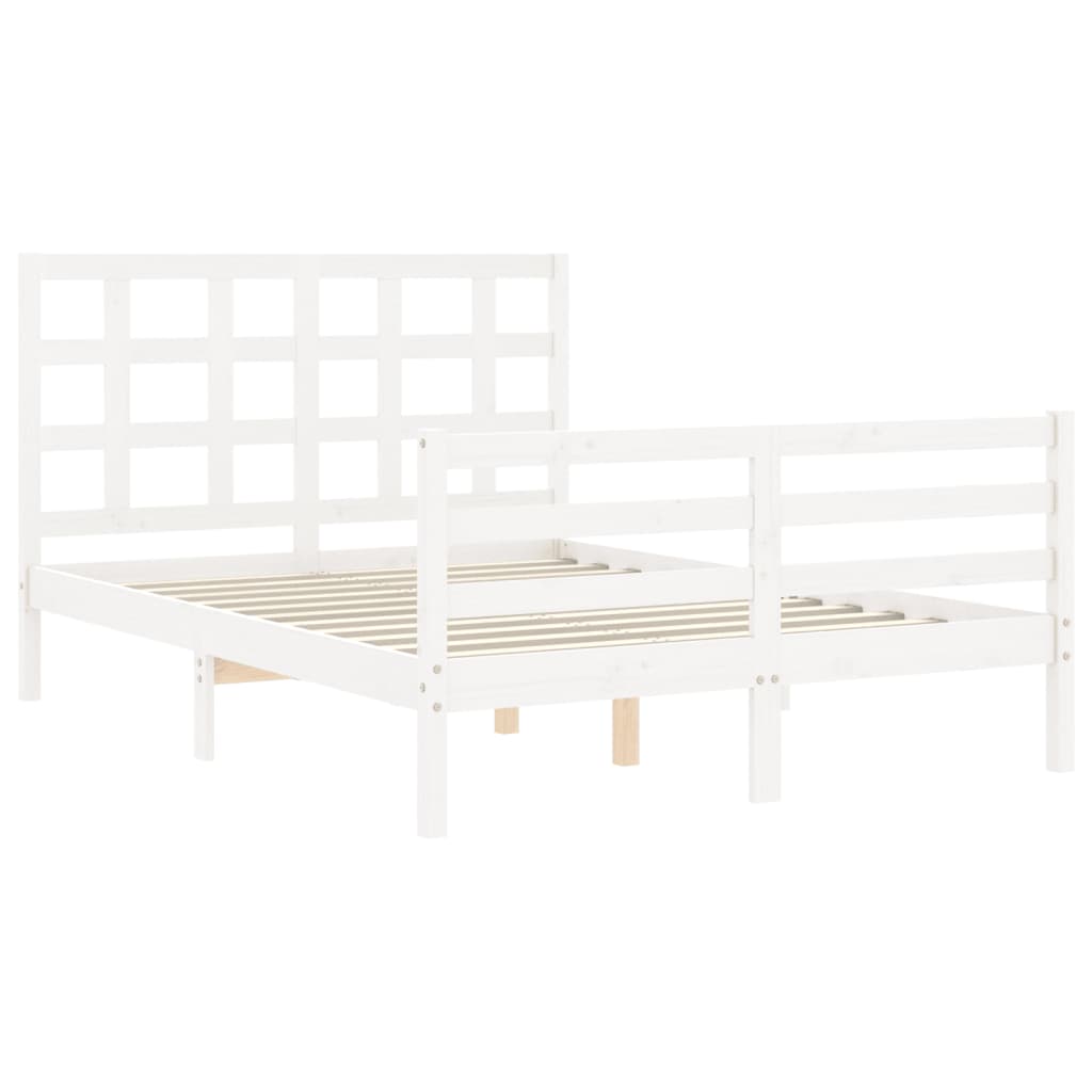 Giroletto con Testiera Bianco Small Double Legno Massello - homemem39