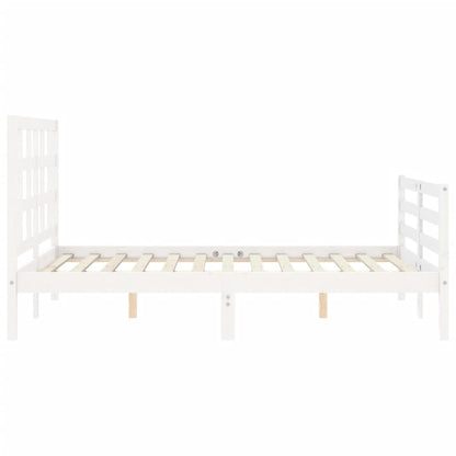 Giroletto con Testiera Bianco Small Double Legno Massello - homemem39