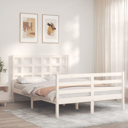 Giroletto con Testiera Bianco Double in Legno Massello - homemem39