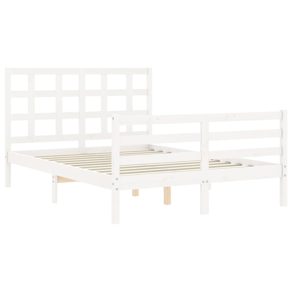 Giroletto con Testiera Bianco Double in Legno Massello - homemem39