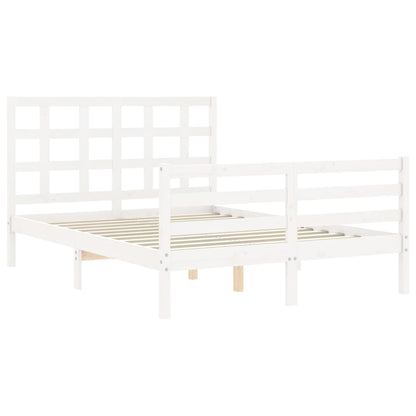 Giroletto con Testiera Bianco Double in Legno Massello - homemem39