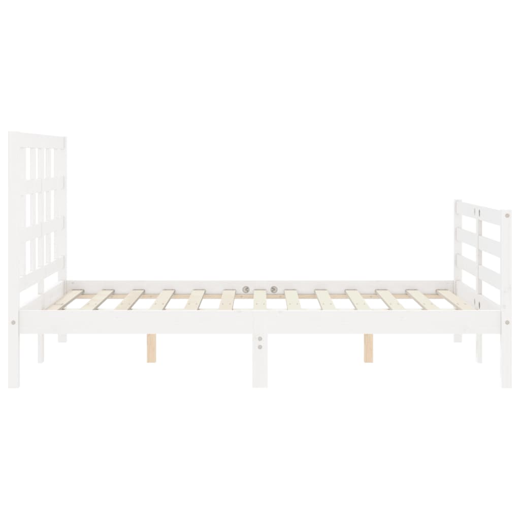 Giroletto con Testiera Bianco Double in Legno Massello - homemem39