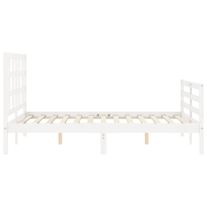 Giroletto con Testiera Bianco Double in Legno Massello - homemem39