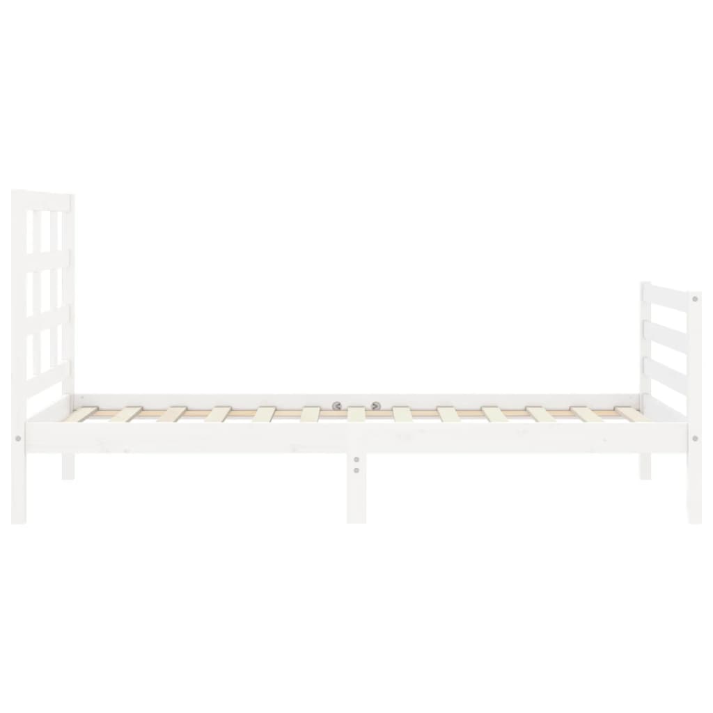 Giroletto con Testiera Bianco 100x200 cm in Legno Massello - homemem39